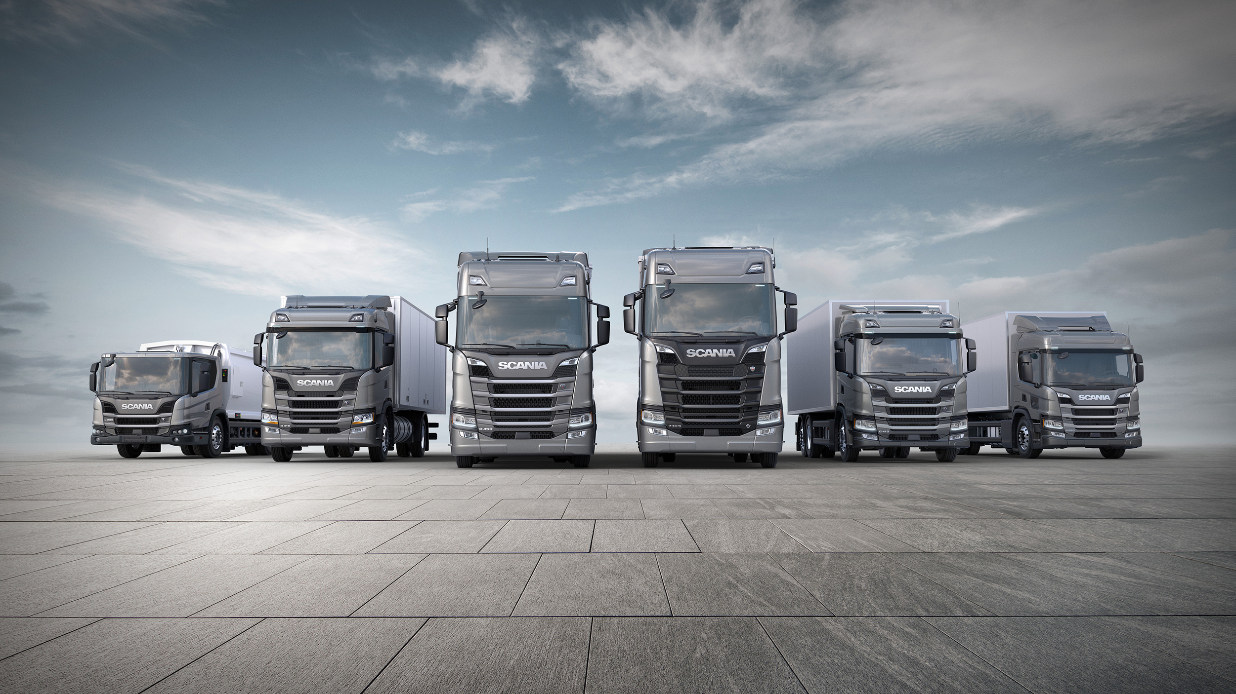 Fleet of freight trucks